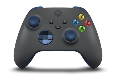 Xbox Wireless Controller - Body: Storm Grey, D-Pads: Midnight Blue (Metallic), Thumbsticks: Midnight Blue