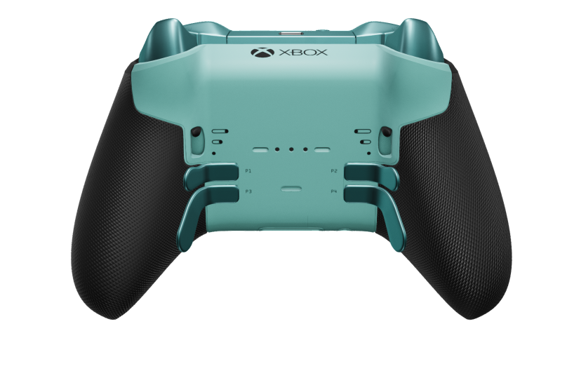 Xbox Elite Wireless Controller Series 2 - Core - Behuizing voorzijde: Gletsjerblauw + rubberen handvatten, D-pad: Facet, Glacier Blue (Metal), Behuizing achterzijde: Gletsjerblauw + rubberen handvatten
