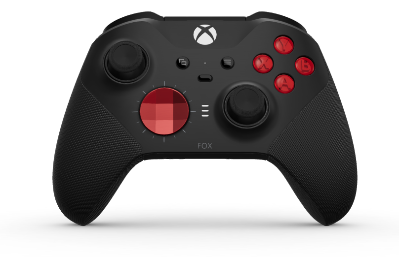 Xbox Elite Wireless Controller Series 2 - Core - Fremsida: Carbon Black + gummerat grepp, Styrknapp: Facetterad, Pulse Red (Metall), Tillbaka: Carbon Black + gummerat grepp