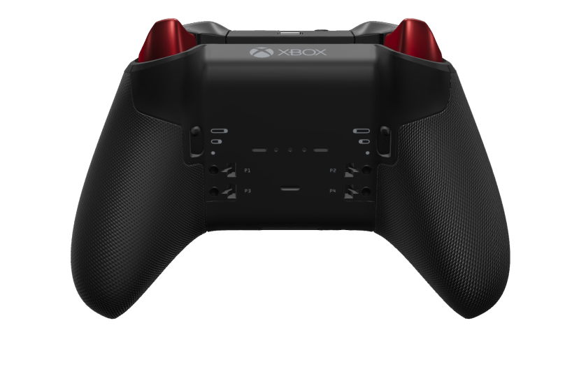 Xbox Elite Wireless Controller Series 2 - Core - Fremsida: Carbon Black + gummerat grepp, Styrknapp: Facetterad, Pulse Red (Metall), Tillbaka: Carbon Black + gummerat grepp