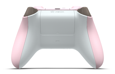 Controller with Soft Pink body, Desert Tan D-pad, and Desert Tan thumbsticks - back view