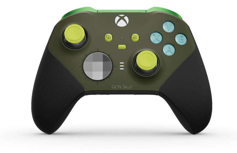 Comando Sem Fios Xbox Elite Series 2 - Core - Body: Nocturnal Green + Rubberised Grips, D-pad: Facet, Storm Grey (Metal), Back: Storm Gray + Rubberised Grips