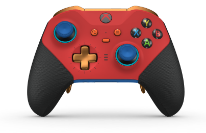 Xbox Elite Wireless Controller Series 2 - Core - Body: Pulse Red + Rubberized Grips, D-pad: Cross, Soft Orange (Metal), Back: Shock Blue + Rubberized Grips