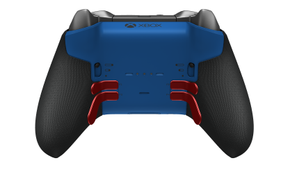 Xbox Elite Wireless Controller Series 2 - Core - Vorderseite: Pulse Red + gummierte Griffe, D-Pad: Facetten, Photon Blue (Metall), Rückseite: Shock Blue + gummierte Griffe