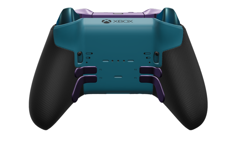 Xbox Elite Wireless Controller Series 2 - Core - Behuizing voorzijde: Astralpaars + rubberen handvatten, D-pad: Gefacetteerd, astralpaars (metaal), Behuizing achterzijde: Mineraalblauw + rubberen handvatten