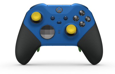 Xbox Elite Wireless Controller Series 2 – Core - Body: Shock Blue + Rubberized Grips, D-pad: Facet, Storm Gray (Metal), Back: Shock Blue + Rubberized Grips