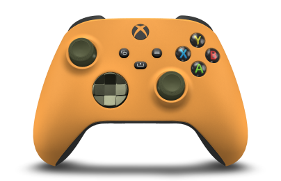 Xbox Wireless Controller - Corps: Soft Orange, BMD: Nocturnal Green (métallique), Joysticks: Nocturnal Green