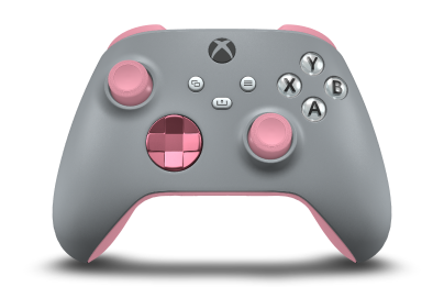 Xbox Wireless Controller - Body: Ash Grey, D-Pads: Retro Pink (Metallic), Thumbsticks: Retro Pink