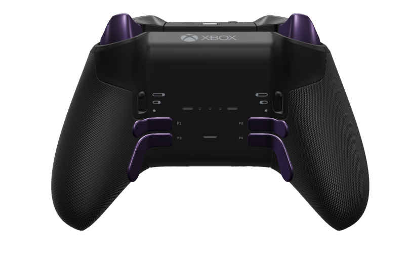 Xbox Elite Wireless Controller Series 2 - Core - Text: Carbon Black + gummierte Griffe, D-Pad: Facettiert, Astral Purple (Metall), Zurück: Carbon Black + gummierte Griffe