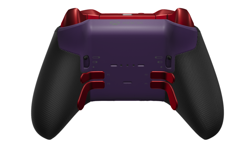 Xbox Elite Wireless Controller Series 2 - Core - Behuizing voorzijde: Astralpaars + rubberen handvatten, D-pad: Facet, Pulse Red (Metal), Behuizing achterzijde: Astralpaars + rubberen handvatten