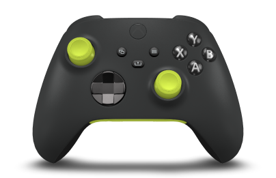 Mando inalámbrico Xbox - Body: Carbon Black, D-Pads: Carbon Black (Metallic), Thumbsticks: Electric Volt