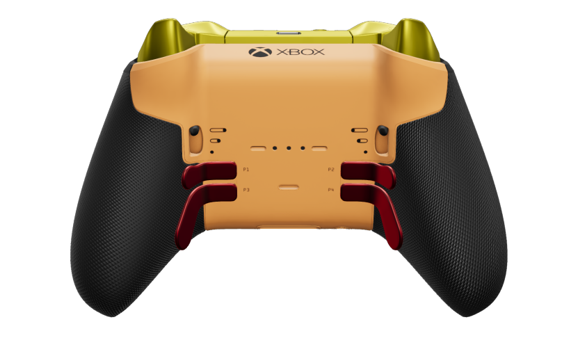 Xbox Elite Wireless Controller Series 2 - Core - Corpo: Laranja Suave + Pegas em Borracha, Botão Direcional: Cruz, Preto Carbono (Metal), Traseira: Laranja Suave + Pegas em Borracha