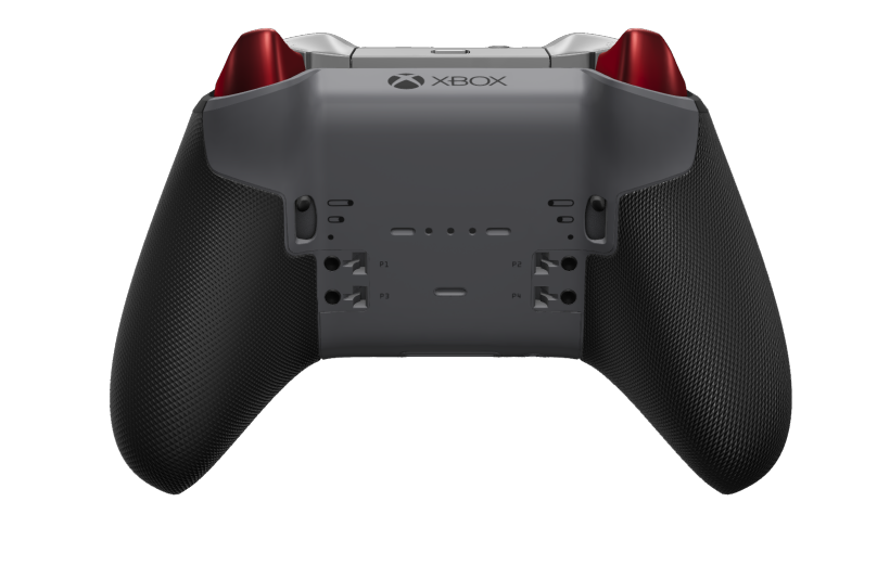 Xbox Elite Wireless Controller Series 2 - Core - Body: Storm Gray + Rubberised Grips, D-pad: Faceted, Pulse Red (Metal), Back: Storm Gray + Rubberised Grips