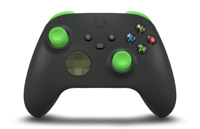 Xbox ワイヤレス コントローラー - Body: Carbon Black, D-Pads: Nocturnal Green, Thumbsticks: Velocity Green