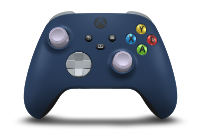 Xbox Wireless Controller - Hoofdtekst: Middernachtblauw, D-Pads: Asgrijs, Duimsticks: Zachtpaars