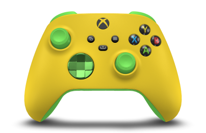 Xbox 무선 컨트롤러 - Body: Lighting Yellow, D-Pads: Velocity Green (Metallic), Thumbsticks: Velocity Green