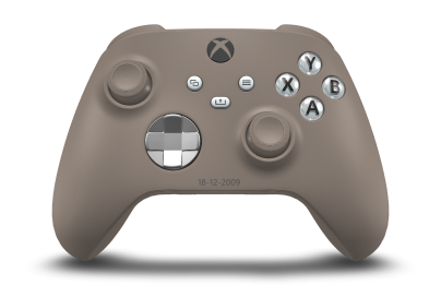 Xbox draadloze controller - Hoofdtekst: Woestijnbruin, D-Pads: Helder zilver (metallic), Duimsticks: Woestijnbruin