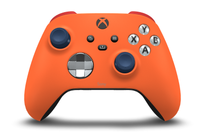 Xbox Wireless Controller - Body: Zest Orange, D-Pads: Ash Grey (Metallic), Thumbsticks: Midnight Blue