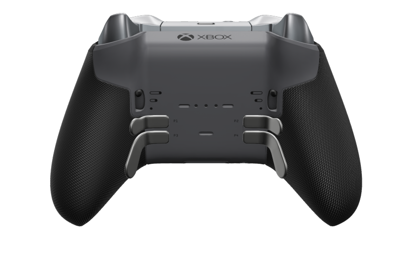 Xbox Elite Wireless Controller Series 2 - Core - Hoveddel: Stormgrå + gummigreb, D-blok: Facetteret, grå (metal), Bagside: Stormgrå + gummigreb