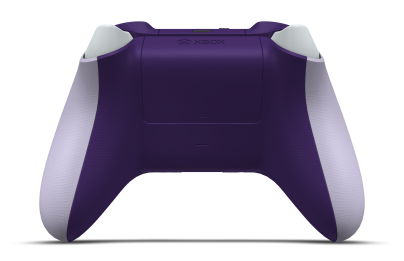 Controller with Soft Purple body, Astral Purple D-pad, and Astral Purple thumbsticks - back view