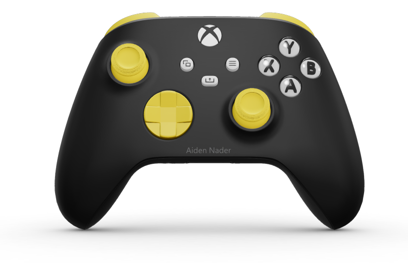Xbox Wireless Controller - Body: Carbon Black, D-Pads: Lightning Yellow, Thumbsticks: Lightning Yellow