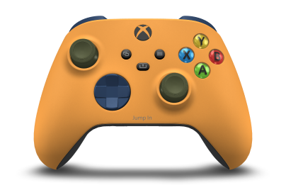 Xbox Wireless Controller - Body: Soft Orange, D-Pads: Midnight Blue, Thumbsticks: Nocturnal Green