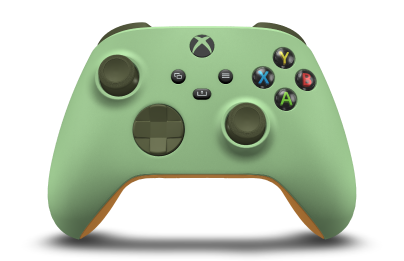 Controller with Soft Green body, Nocturnal Green D-pad, and Nocturnal Green thumbsticks - front view