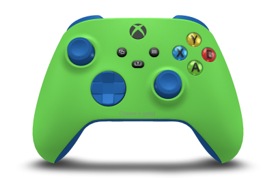 Xbox Wireless Controller - Body: Velocity Green, D-Pads: Shock Blue, Thumbsticks: Shock Blue