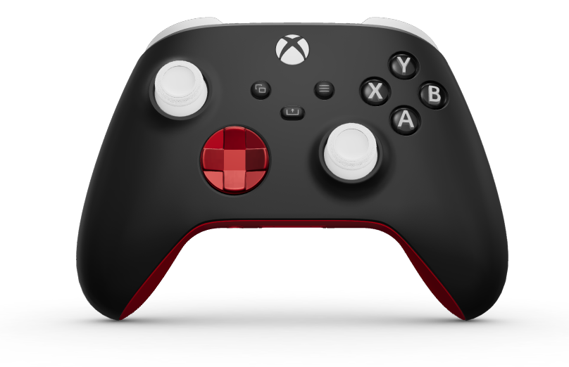 Xbox Wireless Controller - Hoveddel: Kulsort, D-blokke: Impulsrød (metallisk), Thumbsticks: Robothvid