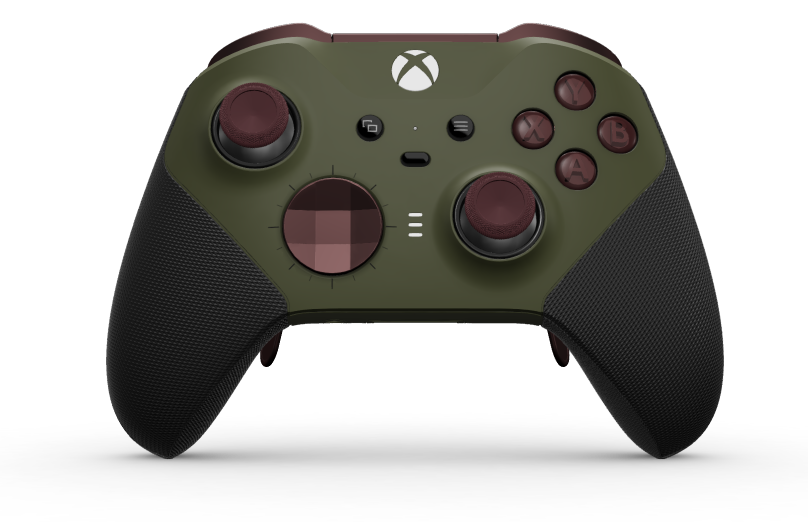Xbox Elite Wireless Controller Series 2 - Core - Body: Nocturnal Green + Rubberized Grips, D-pad: Faceted, Garnet Red (Metal), Back: Nocturnal Green + Rubberized Grips
