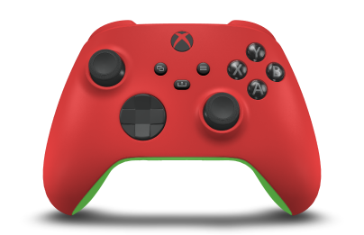 Controller with Pulse Red body, Carbon Black D-pad, and Carbon Black thumbsticks - front view