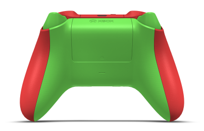 Controller with Pulse Red body, Carbon Black D-pad, and Carbon Black thumbsticks - back view
