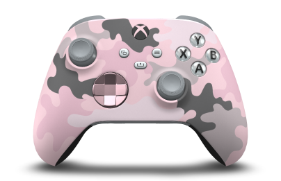 Xbox Wireless Controller - Body: Sandglow Camo, D-Pads: Soft Pink (Metallic), Thumbsticks: Ash Gray
