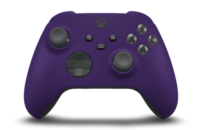 Controller with Astral Purple body, Carbon Black D-pad, and Storm Grey thumbsticks - front view