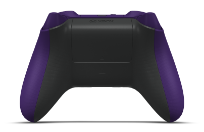Controller with Astral Purple body, Carbon Black D-pad, and Storm Grey thumbsticks - back view