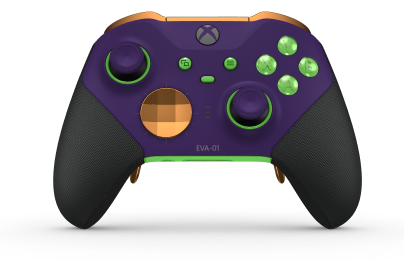 Xbox Elite Wireless Controller Series 2 - Core - Corps: Astral Purple + poignées caoutchoutées, BMD: Facette, Soft Orange (métal), Arrière: Velocity Green + poignées caoutchoutées