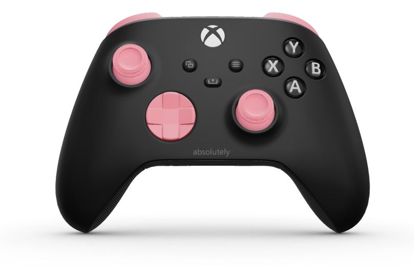 Xbox Wireless Controller - Cuerpo: Negro carbón, Crucetas: Rosa retro, Palancas de mando: Rosa retro