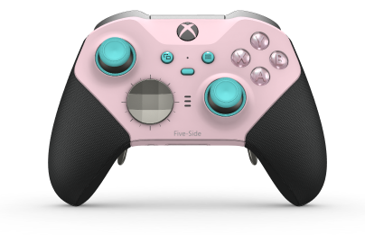 Xbox Elite Wireless Controller Series 2 - Core - Body: Soft Pink + Rubberized Grips, D-pad: Facet, Bright Silver (Metal), Back: Soft Pink + Rubberized Grips