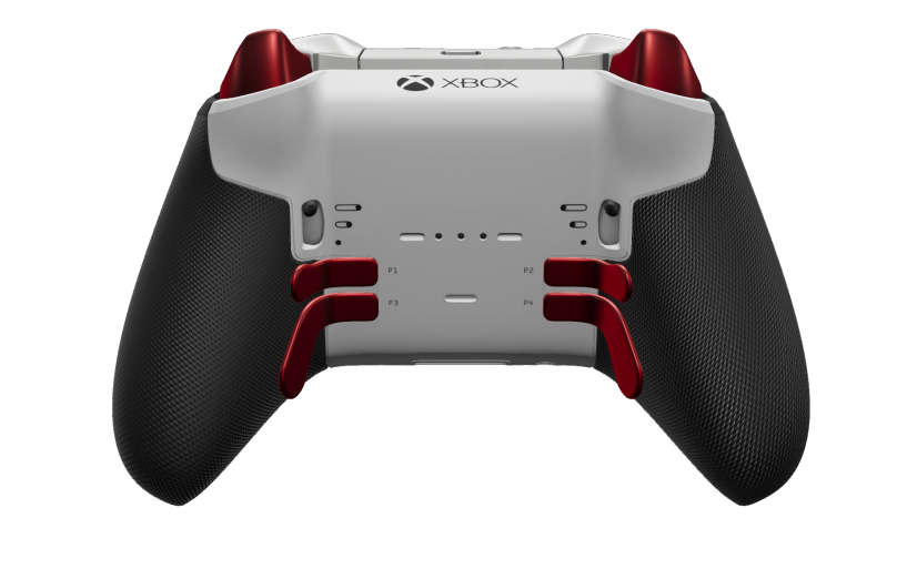 Xbox Elite Wireless Controller Series 2 - Core - Body: Pulse Red + Rubberised Grips, D-pad: Faceted, Bright Silver (Metal), Back: Robot White + Rubberised Grips