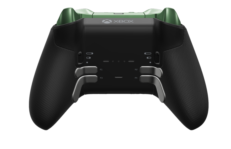 Xbox Elite Wireless Controller Series 2 - Core - Hoveddel: Kulsort + gummigreb, D-blok: Kryds, Lys sølv (metal), Bagside: Kulsort + gummigreb