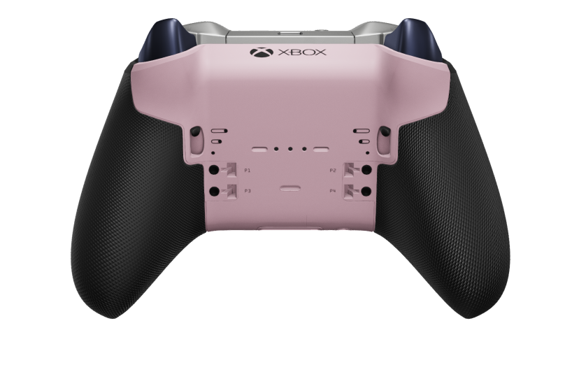 Xbox Elite Wireless Controller Series 2 - Core - Body: Storm Gray + Rubberized Grips, D-pad: Faceted, Soft Pink (Metal), Back: Soft Pink + Rubberized Grips