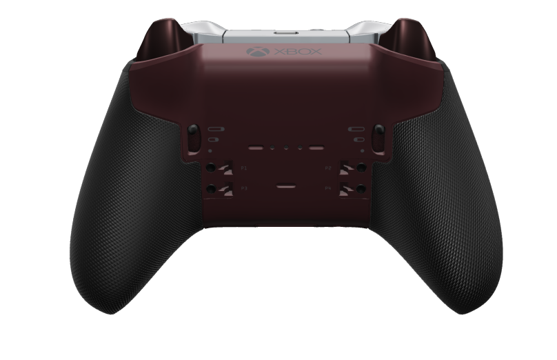 Xbox Elite Wireless Controller Series 2 - Core - Corps: Garnet Red + poignées caoutchoutées, BMD: À facettes, Garnet Red (métal), Arrière: Garnet Red + poignées caoutchoutées