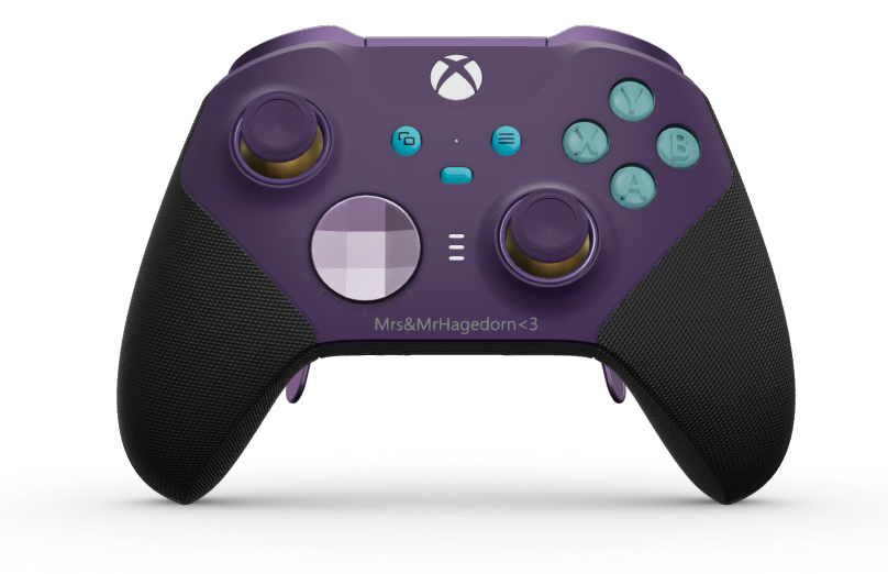Xbox Elite Wireless Controller Series 2 – Core - Corps: Astral Purple + poignées caoutchoutées, BMD: À facettes, Soft Purple (métal), Arrière: Carbon Black + poignées caoutchoutées