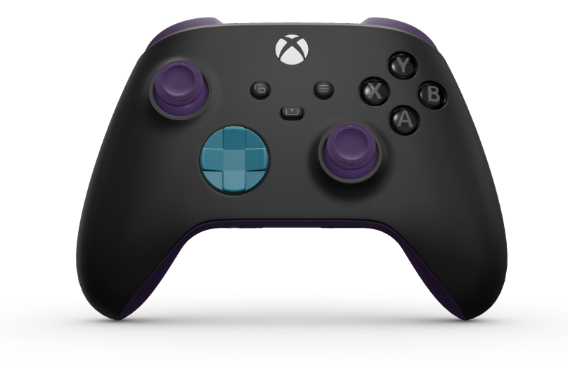 Xbox Wireless Controller - Text: Carbon Black, Steuerkreuze: Mineralblau, Analogsticks: Astralviolett