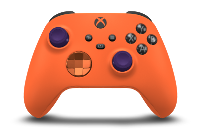 Xbox Wireless Controller - Hoofdtekst: Zest-oranje, D-Pads: Zest-oranje (metallic), Duimsticks: Astralpaars