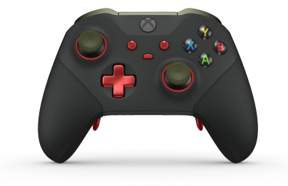 Xbox Elite Wireless Controller Series 2 - Core - Behuizing voorzijde: Carbon Black + Rubberized Grips, D-pad: Cross, Pulse Red (Metal), Behuizing achterzijde: Carbon Black + Rubberized Grips