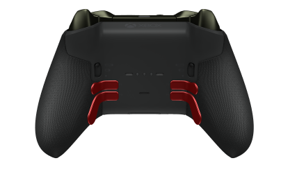 Xbox Elite Wireless Controller Series 2 - Core - Corps: Carbon Black + Rubberized Grips, BMD: Plus, Pulse Red (métal), Arrière: Carbon Black + Rubberized Grips