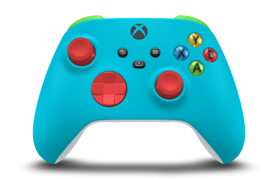 Xbox Wireless Controller - Body: Dragonfly Blue, D-Pads: Pulse Red, Thumbsticks: Pulse Red
