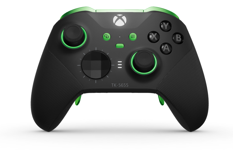 Xbox Elite Wireless Controller Series 2 – Core - Corps: Carbon Black + poignées caoutchoutées, BMD: À facettes, Carbon Black (métal), Arrière: Carbon Black + poignées caoutchoutées