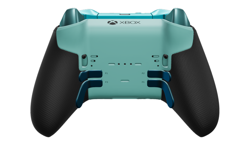 Xbox Elite Wireless Controller Series 2 - Core - Text: Glacier Blue + gummierte Griffe, D-Pad: Kreuz, Mineral Blue (Metallic), Zurück: Glacier Blue + gummierte Griffe